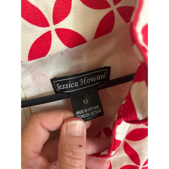 Jessica Howard Fuschia‎ Pink Dress Career Cocktail Party Geometric size 12 - Picture 5 of 5